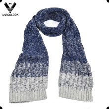 Two Tone Ab Yarn Men′s Winter Knitting Scarf